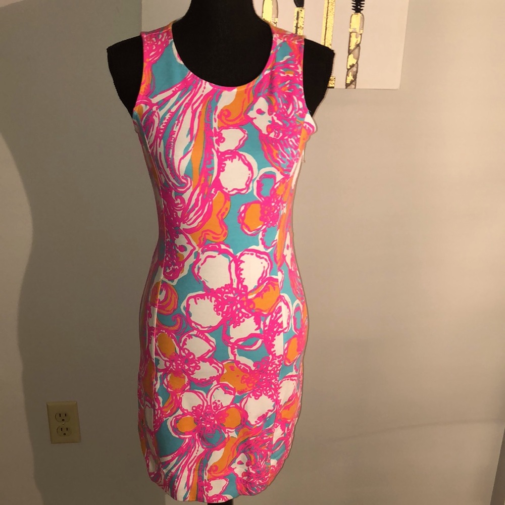 NWT Lilly Pulitzer dress Whiting shift in Feeling Tanked Print with cutouts